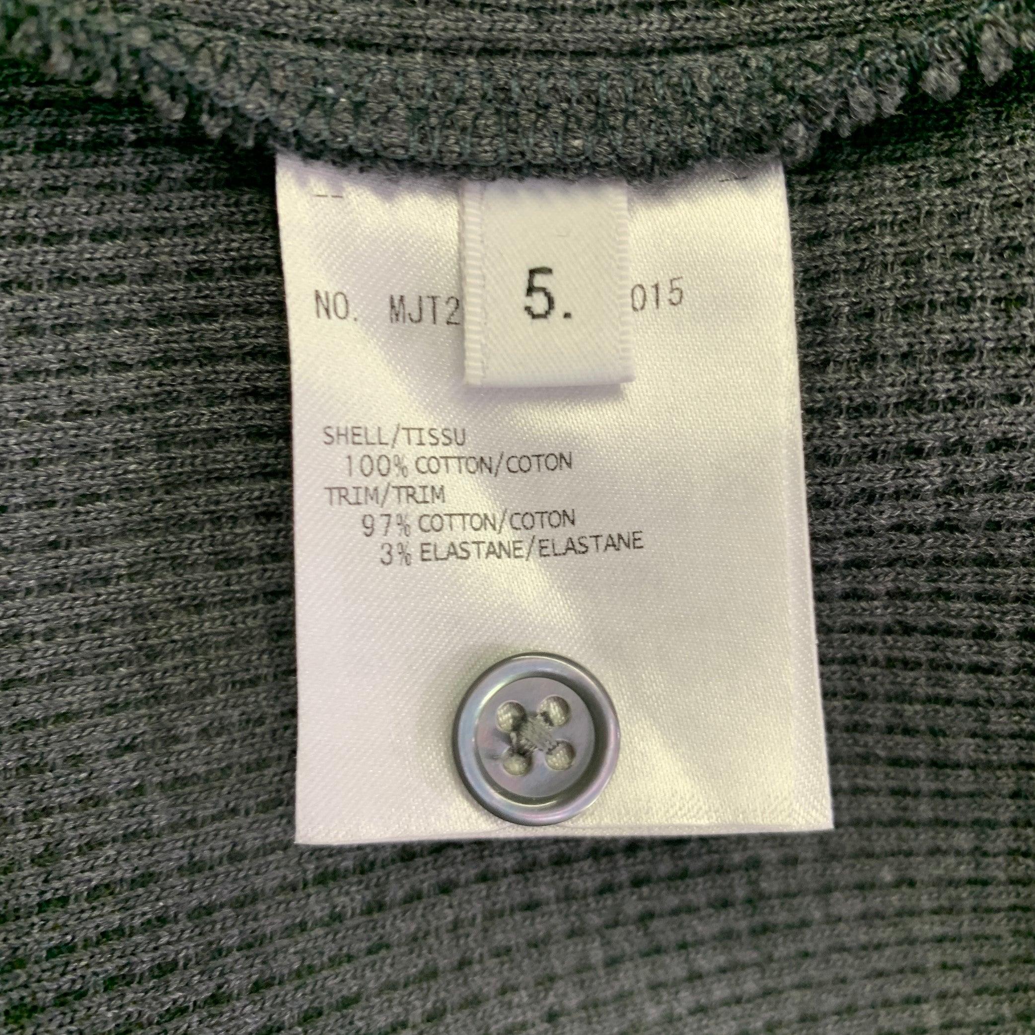 Men's THOM BROWNE Size XXL Grey Charcoal Waffle Knit Cotton Jacket For Sale