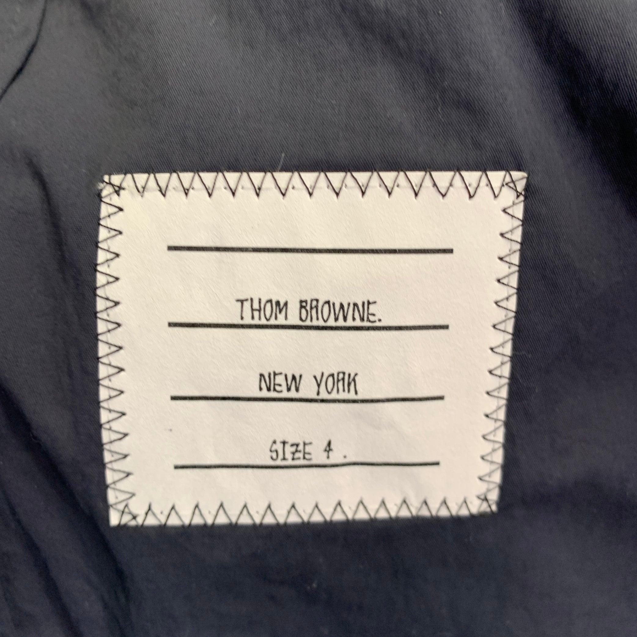 Men's THOM BROWNE Size XXL Navy Nylon Long Sleeve Shirt Jacket For Sale