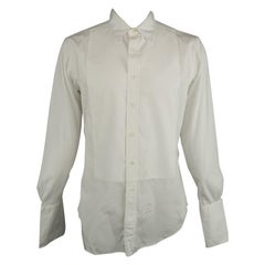 THOM BROWNE Size XXL White Solid Cotton Button Up Long Sleeve Shirt
