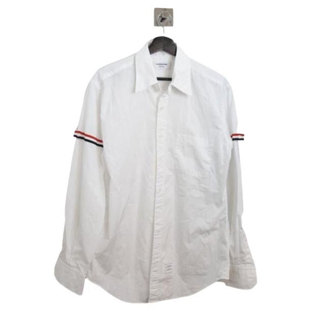 Thom Browne Striped Arm Shirt White, Size 4 For Sale