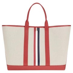 Borsa tote in tela a righe di Thom Browne — Multicolore