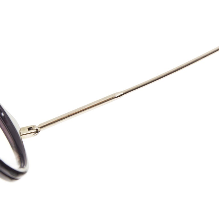THOM BROWNE TB-011-H-NVY-SL-V-49 navy acetate silver metal optical