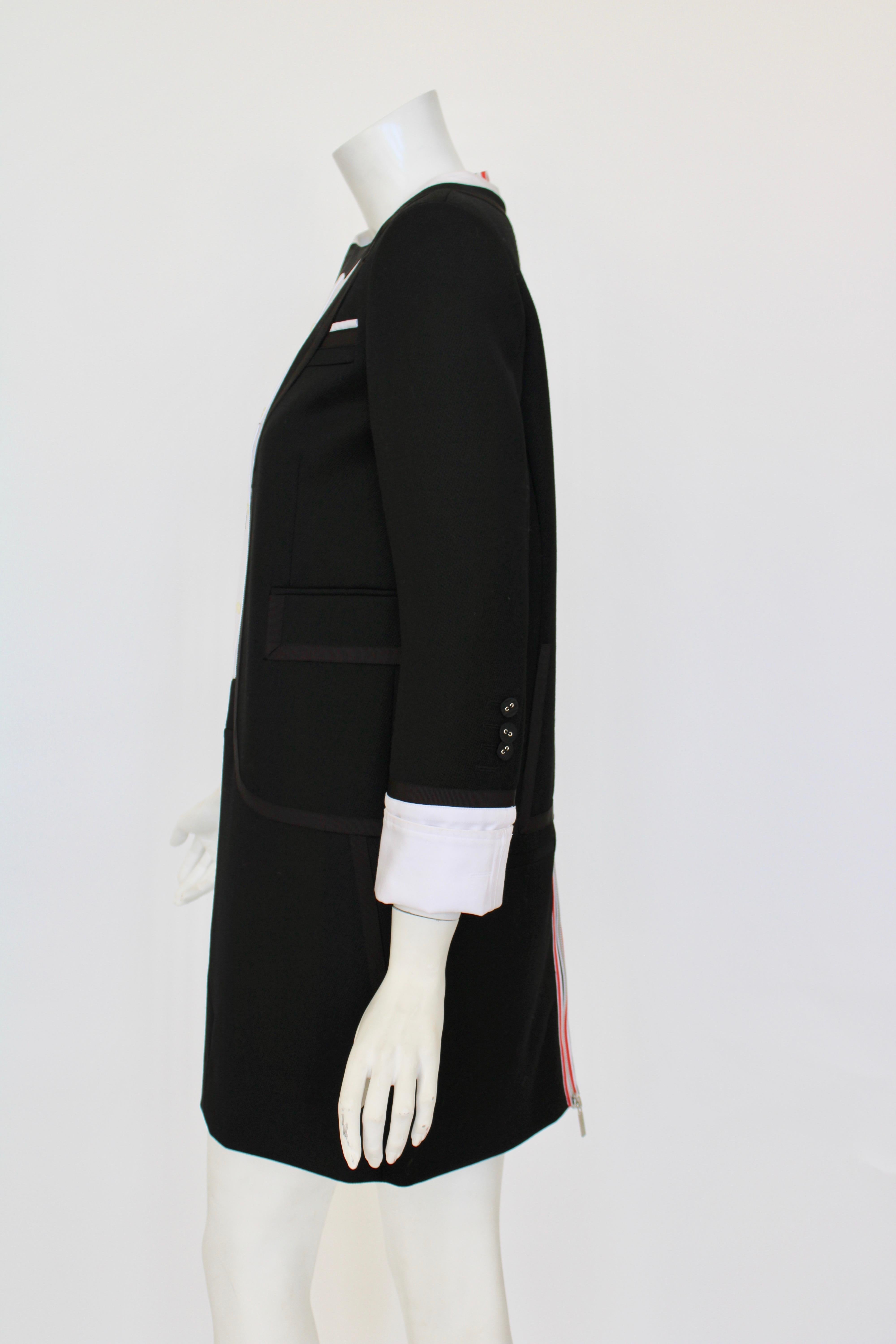 Thom Browne tuxedo trompe l'oeil dress For Sale 4