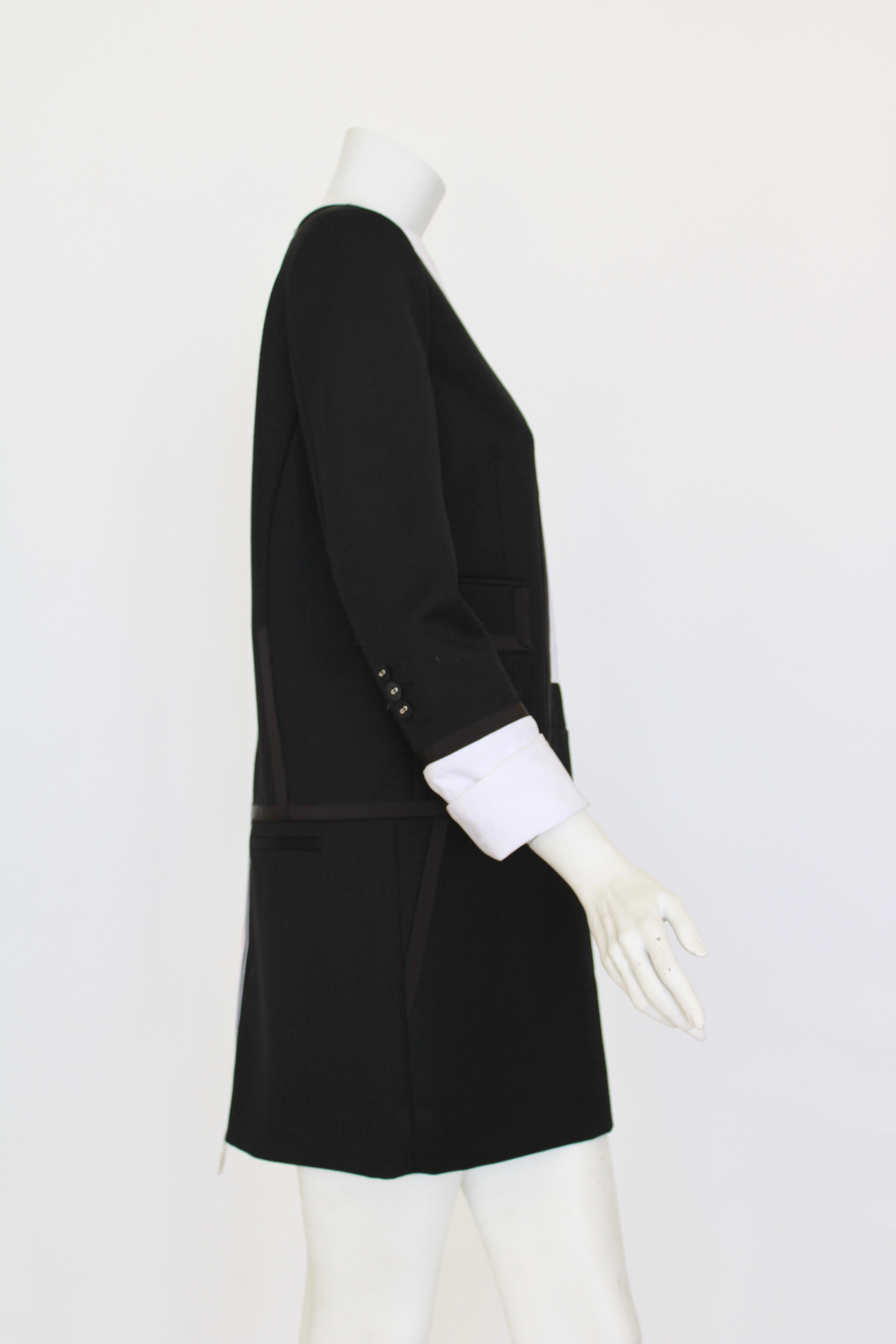Black Thom Browne tuxedo trompe l'oeil dress For Sale