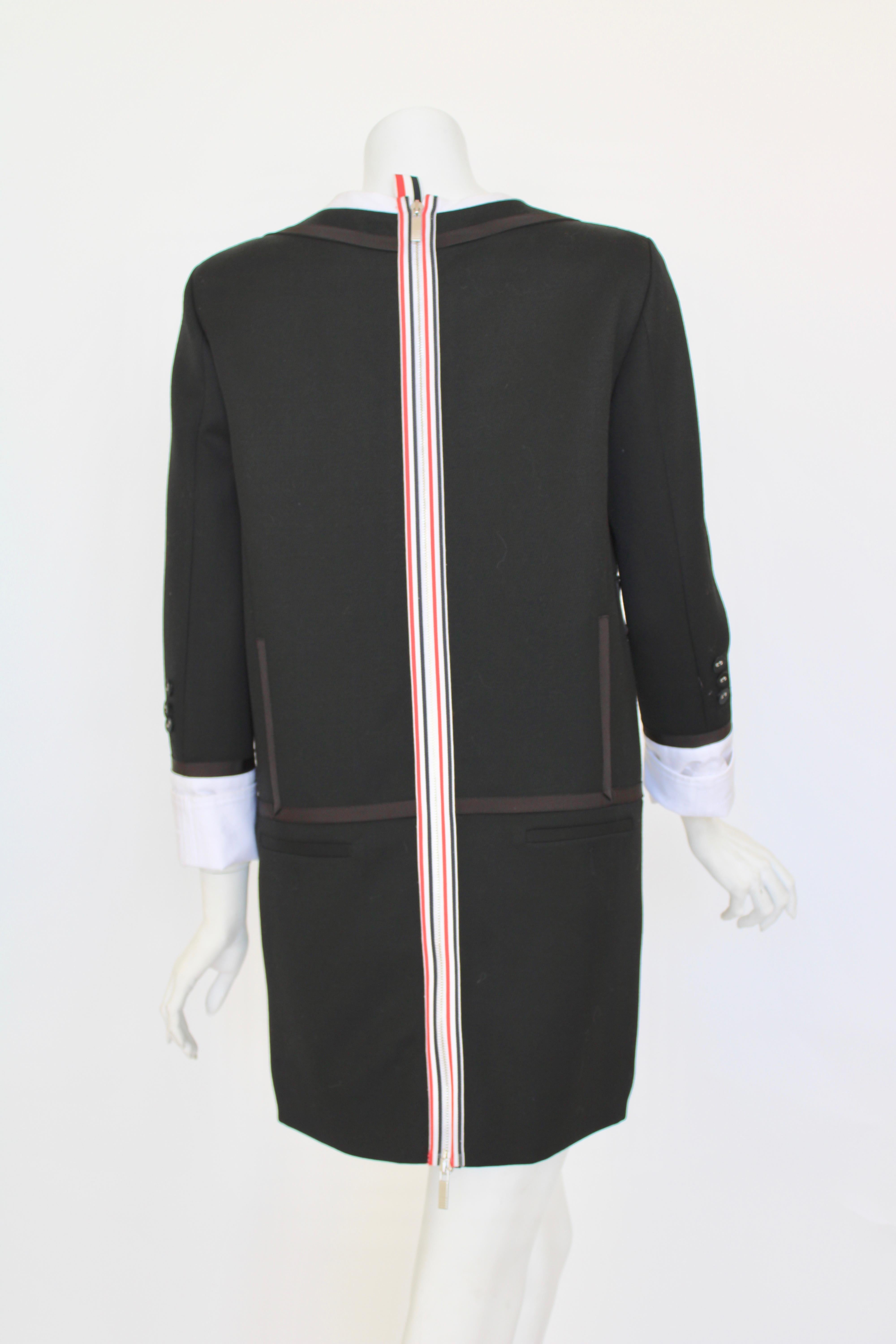 Women's Thom Browne tuxedo trompe l'oeil dress For Sale