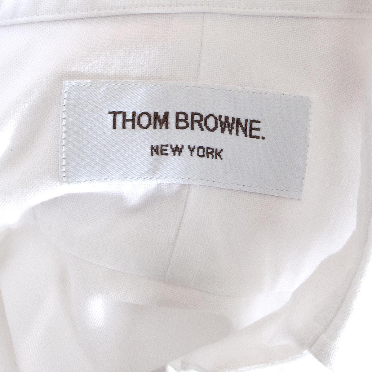 THOM BROWNE white cotton Button Up Shirt 1 XS In Excellent Condition For Sale In Zürich, CH