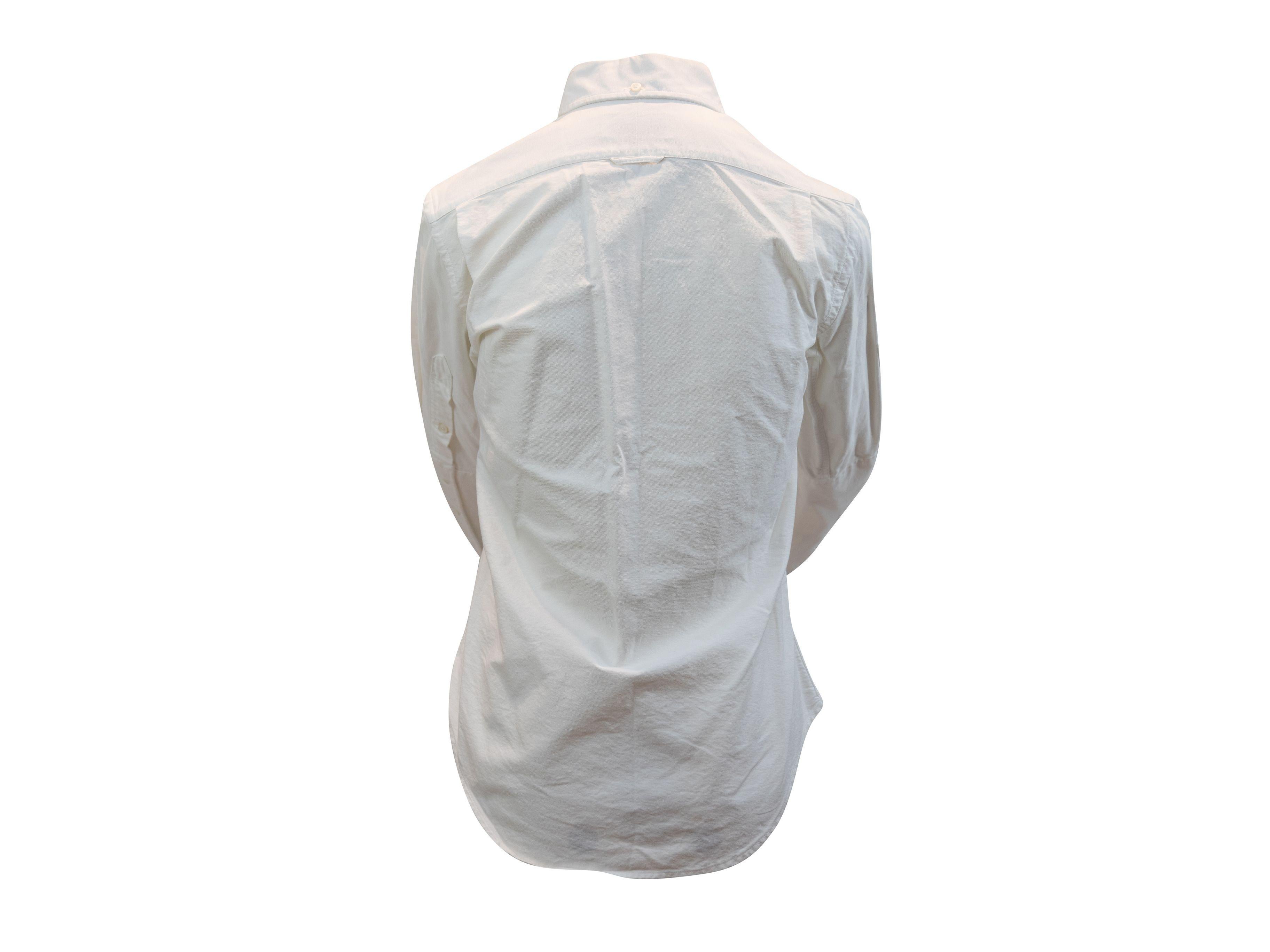 Thom Browne White Long Sleeve Button-Up Top 1