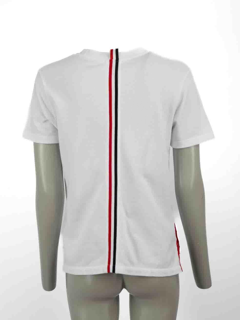 Gray Thom Browne White Stripe Tape Detail T-Shirt Size M For Sale