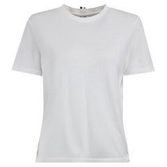 Thom Browne T-Shirt blanc à rayures avec détails en bandes Taille M.