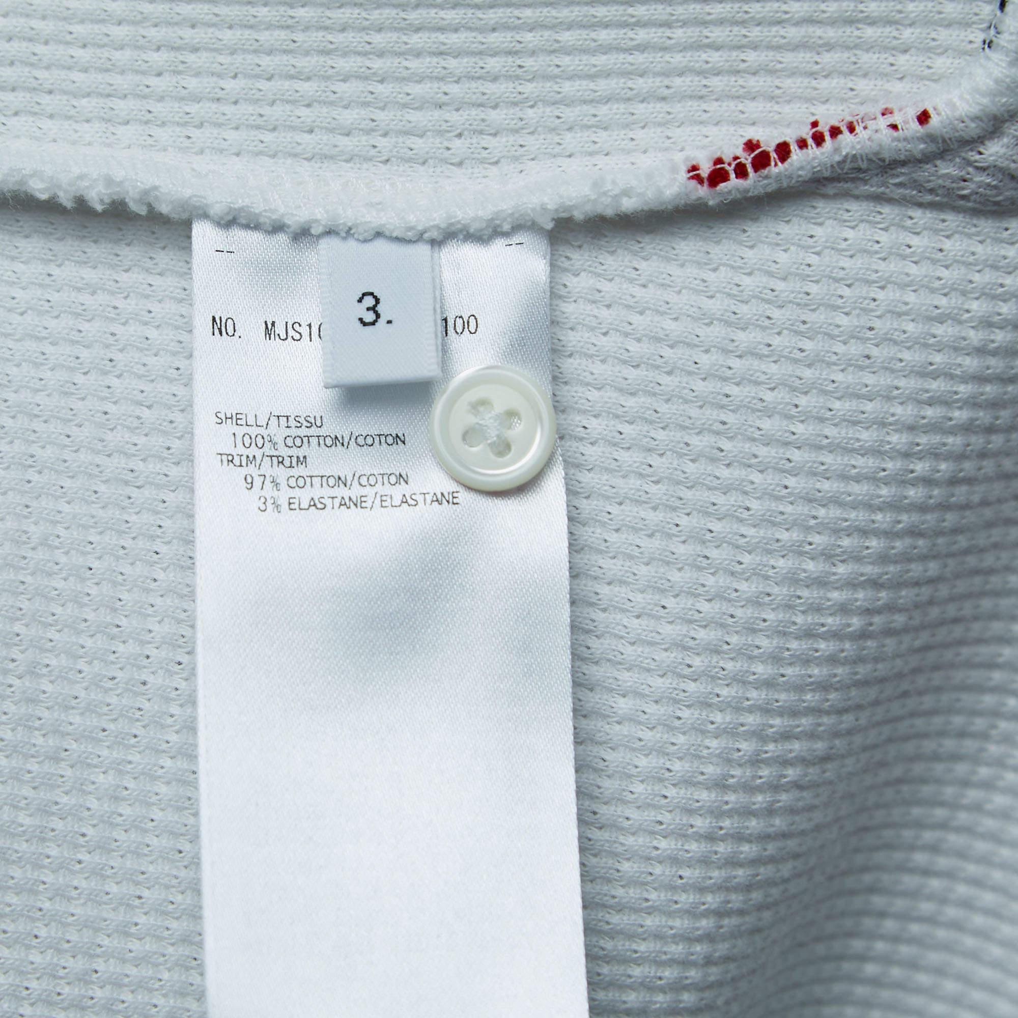 Thom Browne White Waffle Knit Turtleneck Sweater L For Sale 2