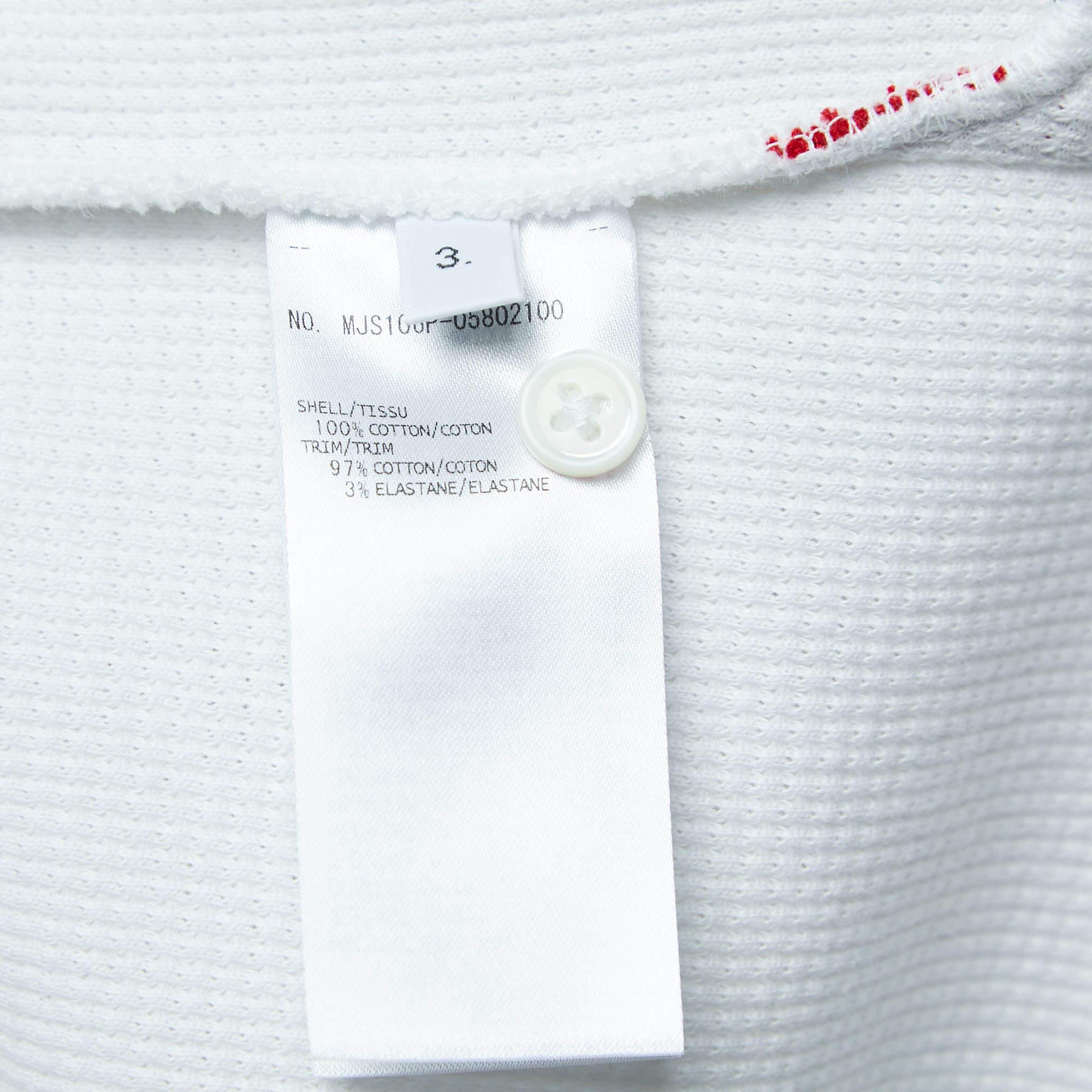 Thom Browne White Waffle Knit Turtleneck Sweater L For Sale 3
