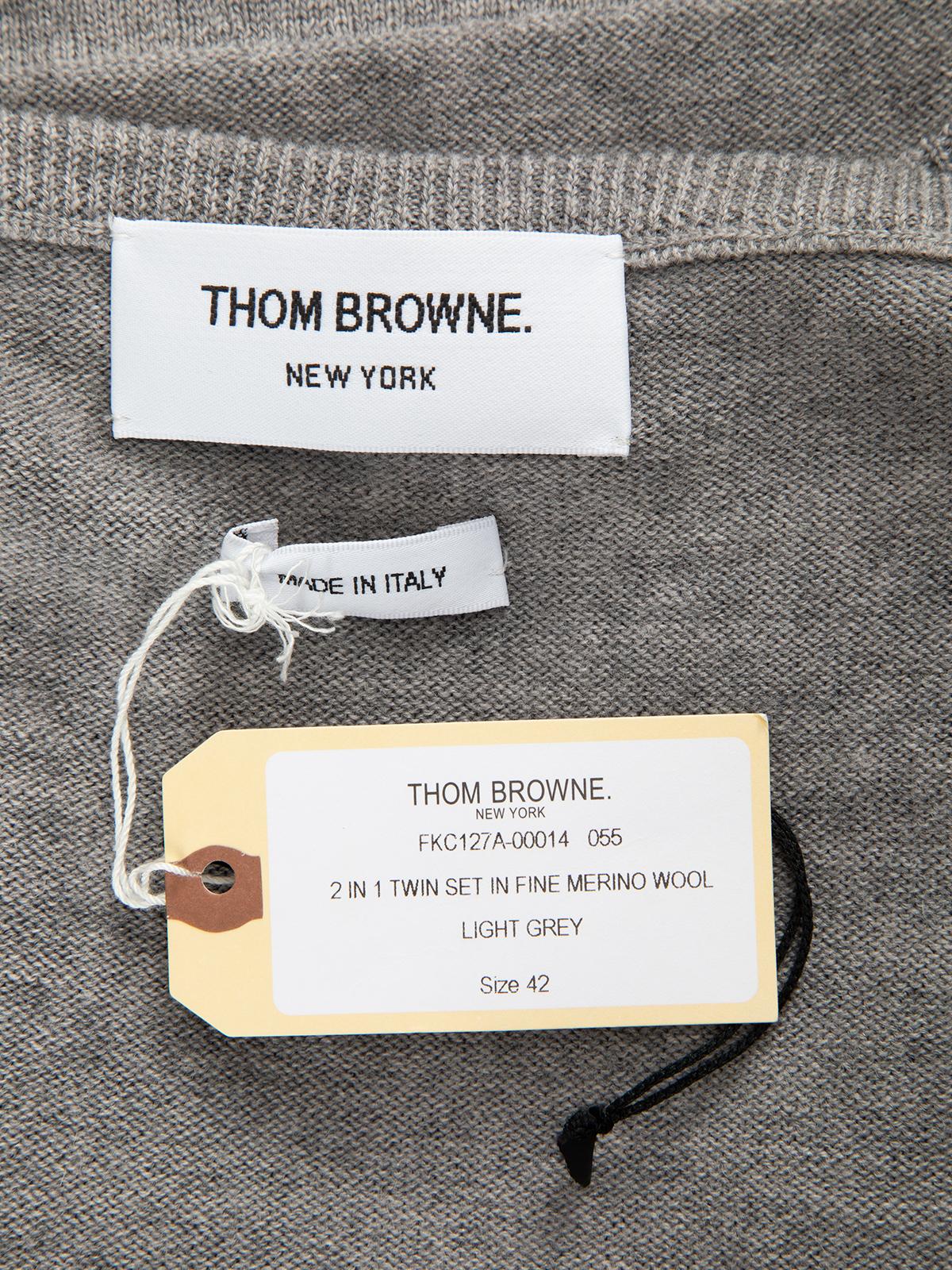 Thom Browne Women's Stripe and Contrast Piping Detail Knit Sweater 2