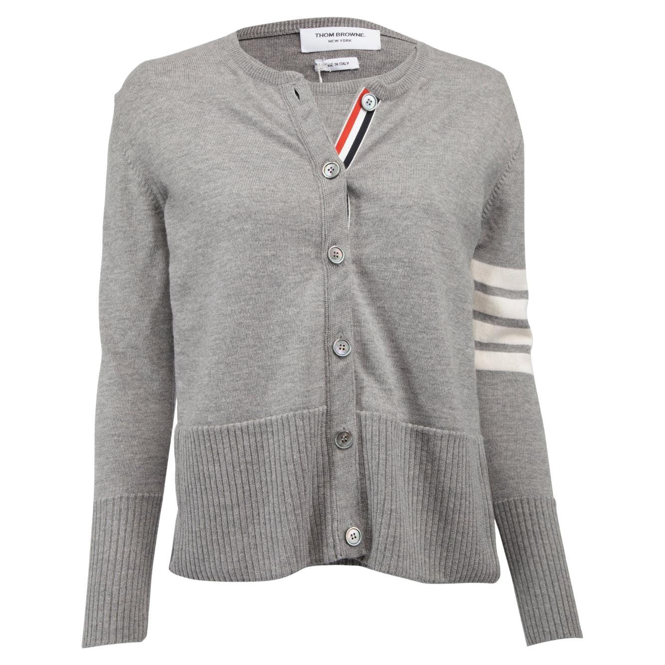 Thom Browne Women's Stripe and Contrast Piping Detail Knit Sweater