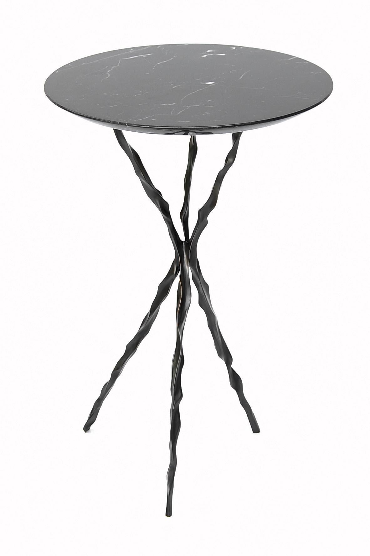 Other Thom Drink Table with Nero Marquina Marble Top by Fakasaka Design For Sale