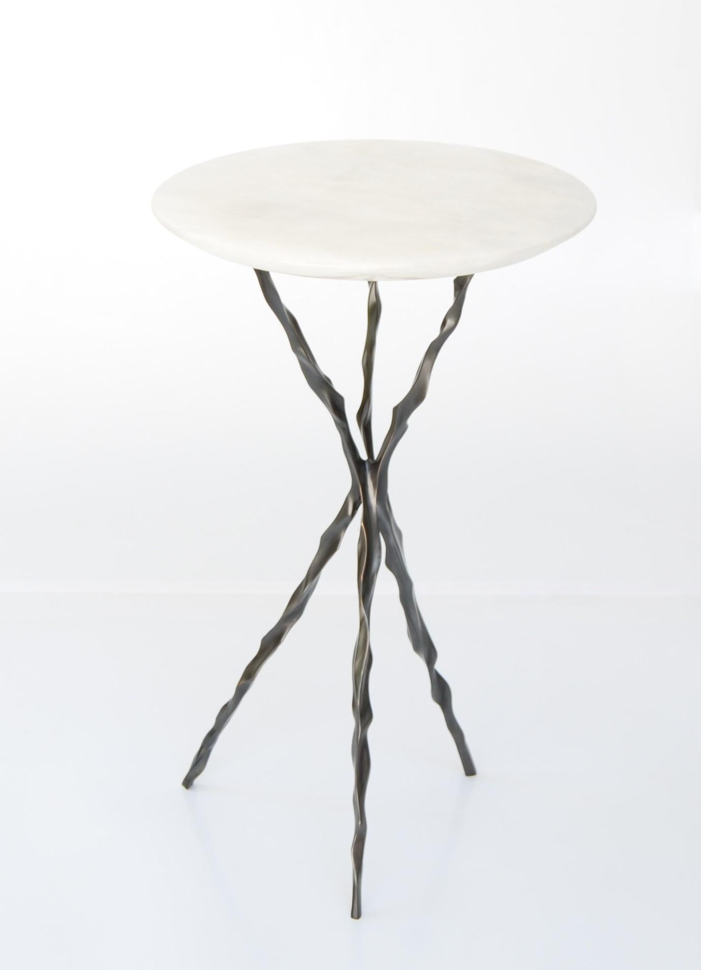 Modern Thom Drink Table with Onyx Top by Fakasaka Design For Sale