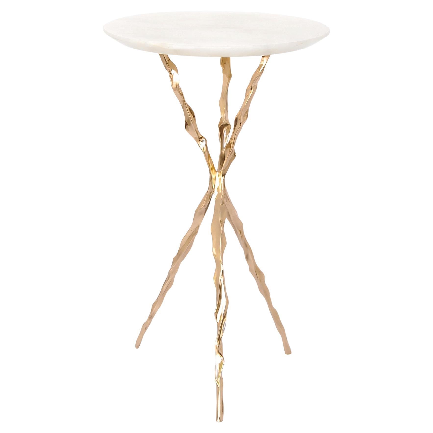 Thom Drink Table with Onyx Top by Fakasaka Design For Sale