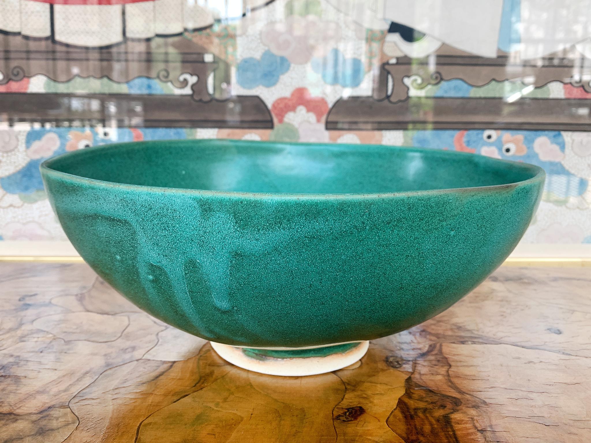From Thom Lussier's Oxidized Copper Collection - a series of ceramic vessels that stand out for their brilliant palette and rich textures. This bowl is safe for food.

White stoneware with Cone 6 glaze.

Dimensions:
11 in. diameter
4.75 in.