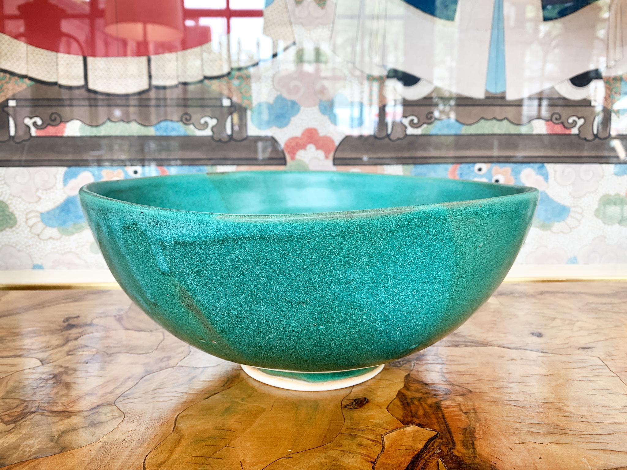 American Thom Lussier Ceramic Bowl #24, from the Oxidized Copper Collection For Sale