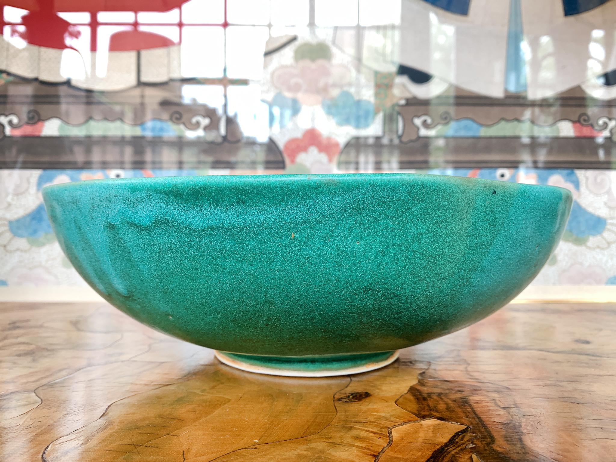 American Thom Lussier Ceramic Bowl #28, from the Oxidized Copper Collection For Sale