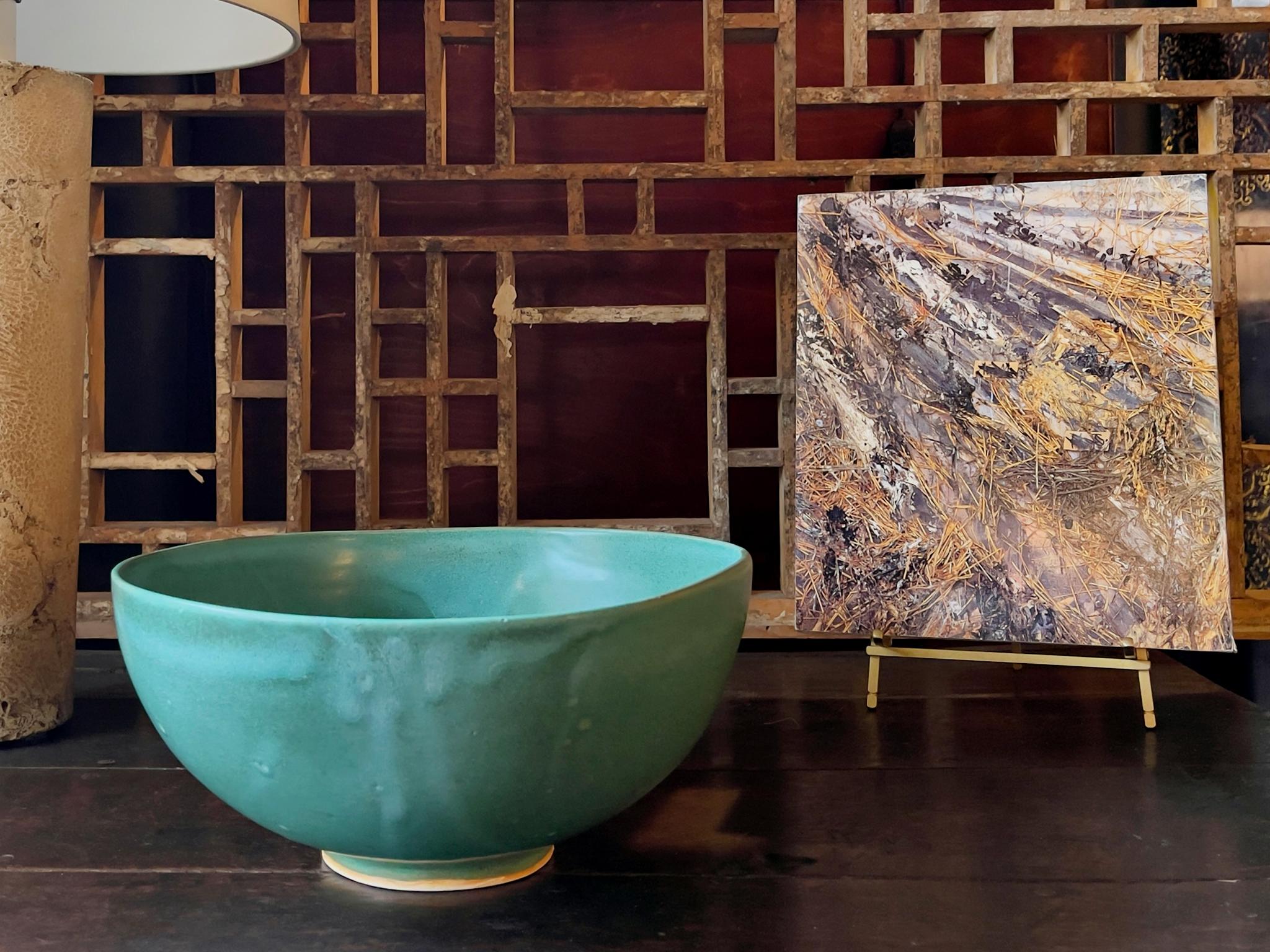 Thom Lussier Ceramic Bowl #29, from the Oxidized Copper Collection For Sale 1