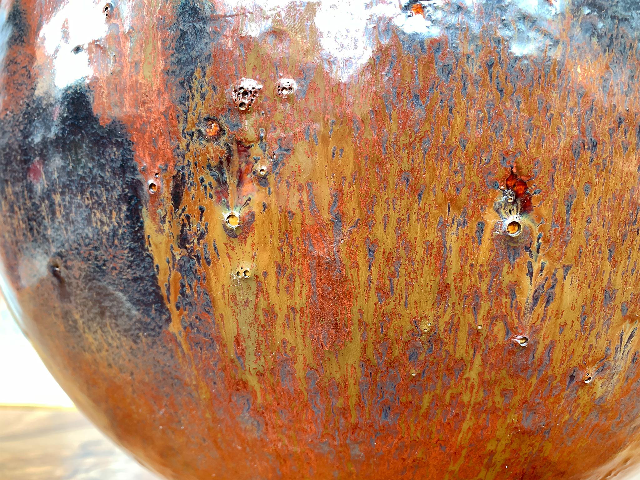 Contemporary Thom Lussier Ceramic Vessel #1 - From the Golden Patina Collection