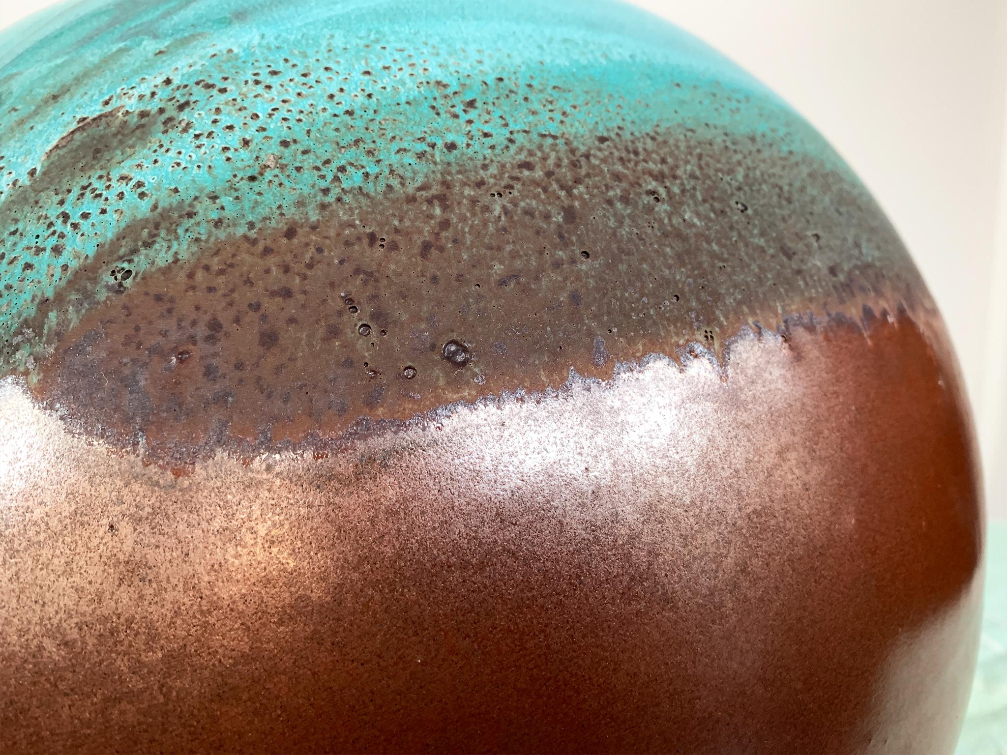 Thom Lussier Ceramic Vessel #1, from the Oxidized Copper Collection For Sale 1