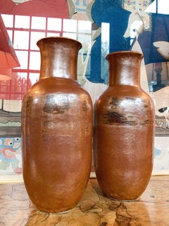 Vaso in ceramica Thom Lussier #15, dalla collezione Rame ossidato