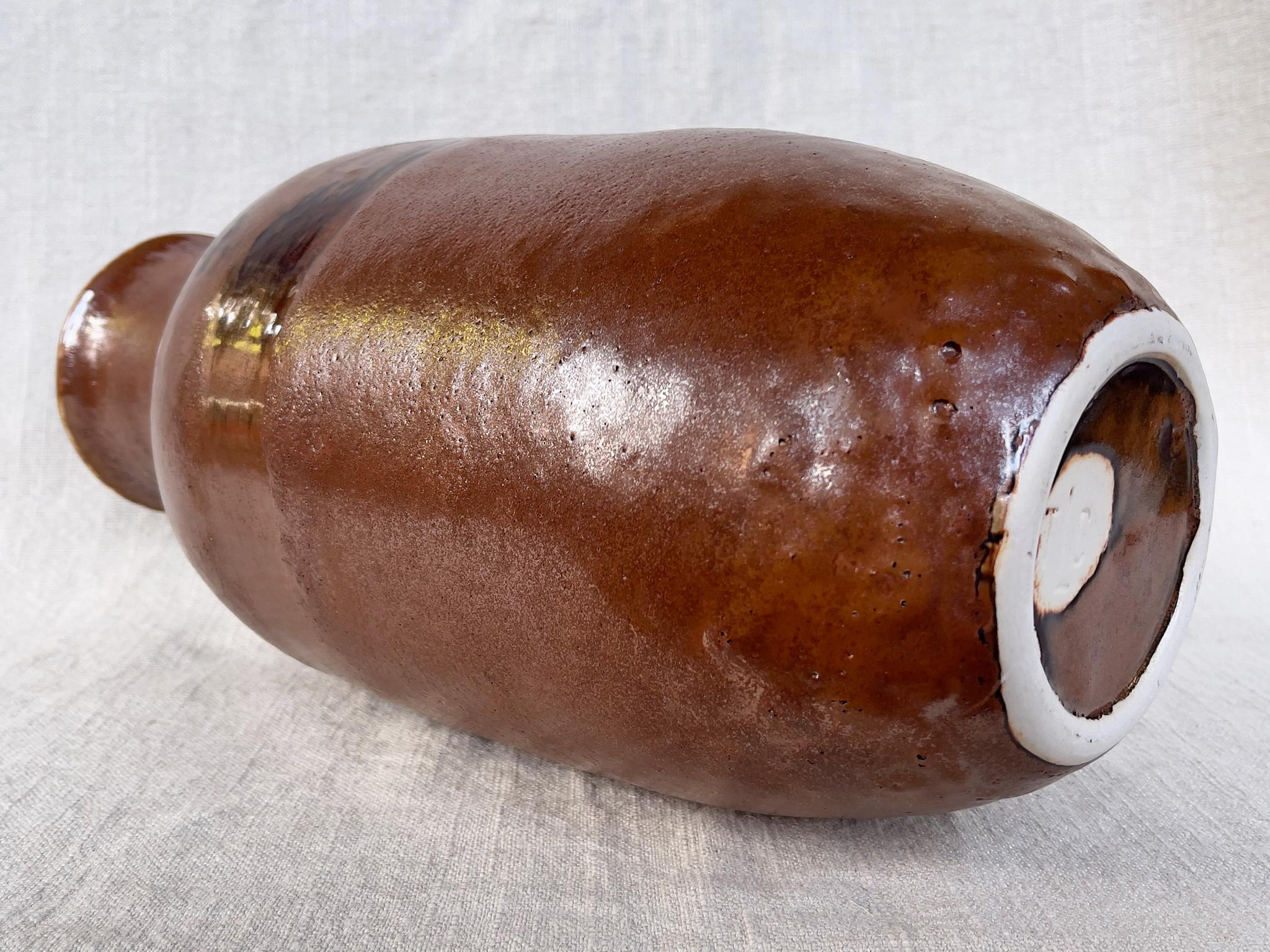 Contemporary Thom Lussier Ceramic Vessel #15, from the Oxidized Copper Collection For Sale