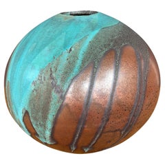 Thom Lussier Ceramic Vessel #2, from the Oxidized Copper Collection