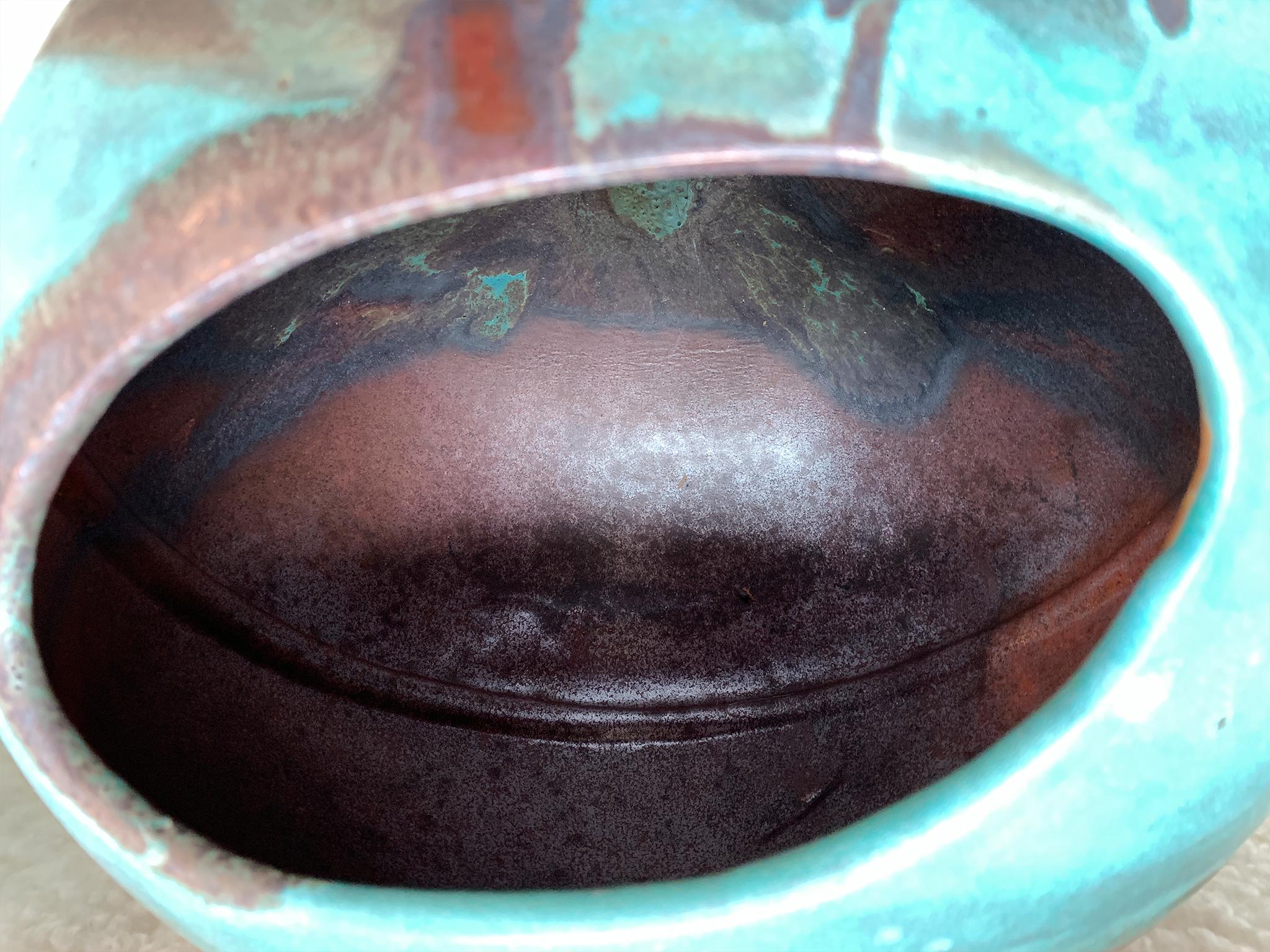 Thom Lussier Ceramic Vessel #3 - From the Oxidized Copper Collection For Sale 4