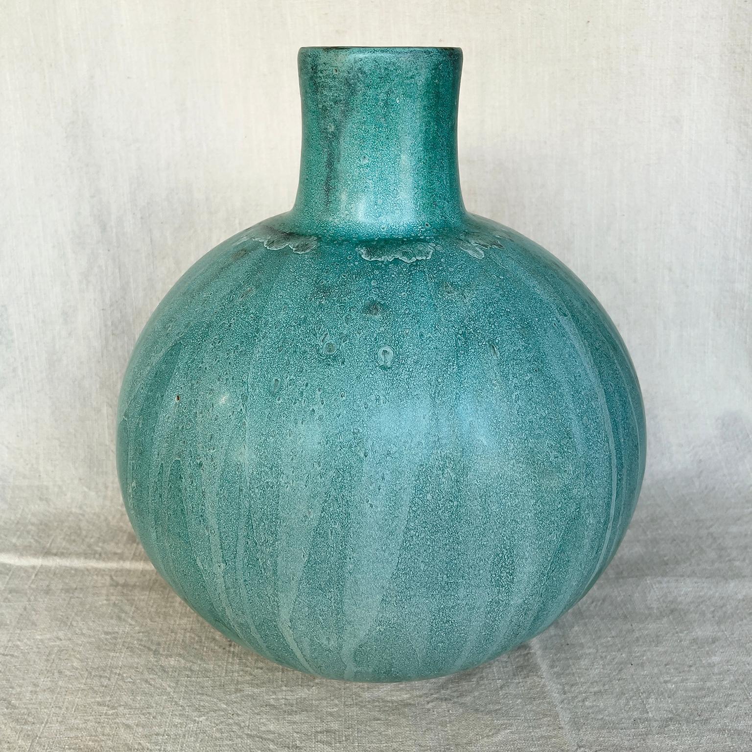 American Thom Lussier Ceramic Vessel #4, from the Oxidized Copper Collection