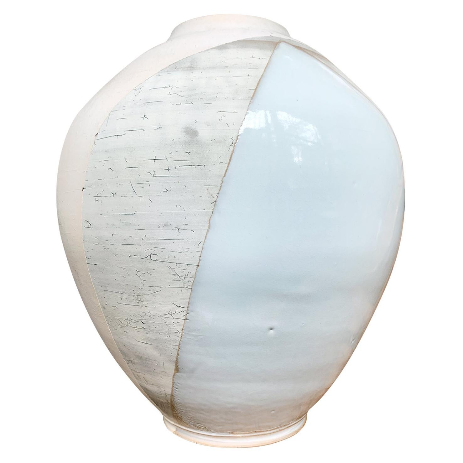 Thom Lussier Colorblock Glaze Ceramic Vessel #2 For Sale
