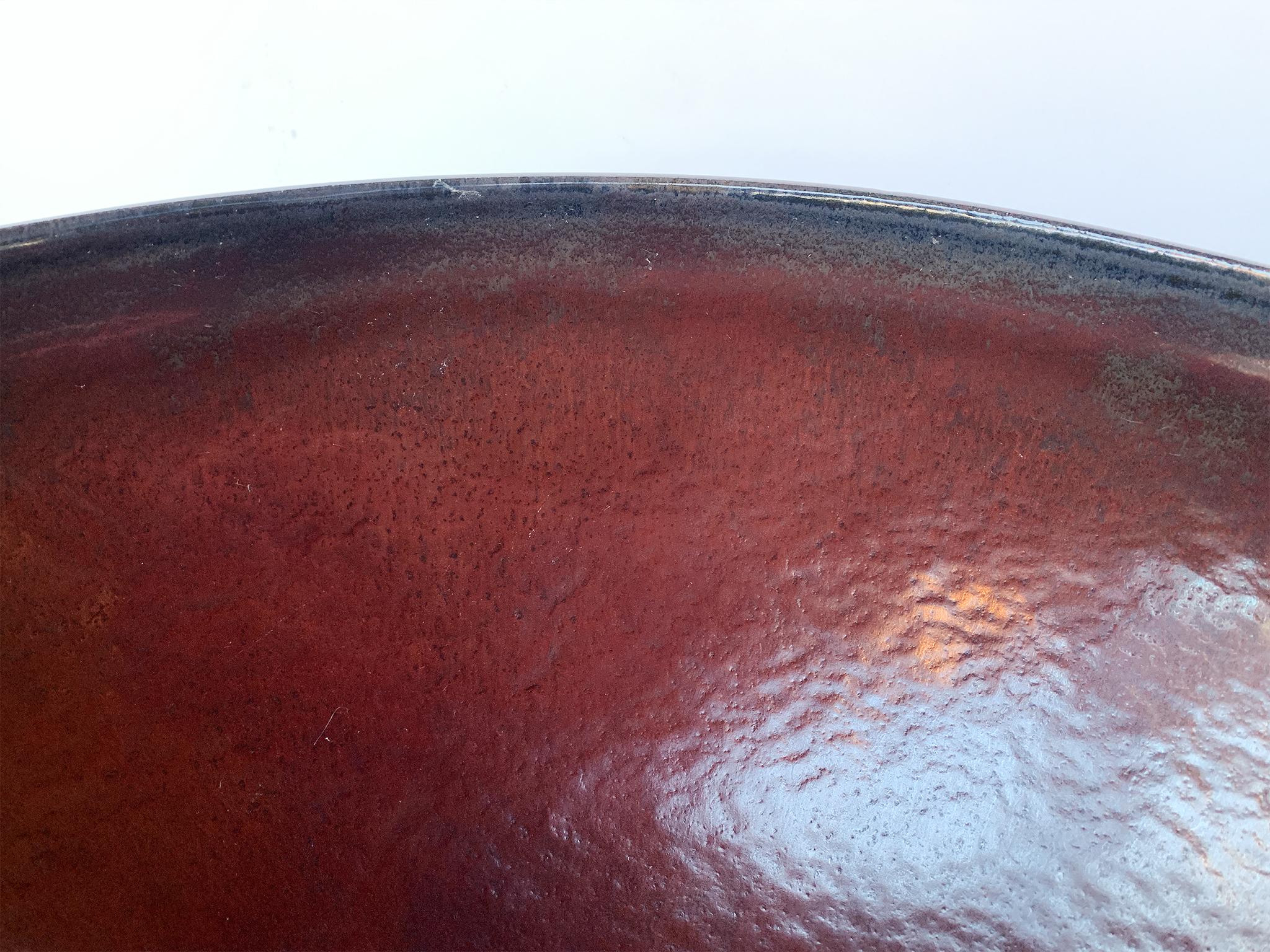 Thom Lussier Keramische Schale mit Blattaufdruck #1 (Steingut) im Angebot
