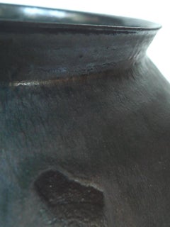 Thom Lussier Metallic Black Glazed Ceramic Urn