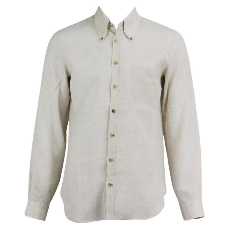 Thom Sweeney Men's Linen Shirt Medium For Sale at 1stDibs