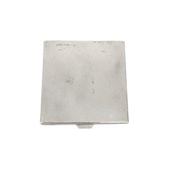 Thomae Co Sterling Silver Mirror Powder Compact with Initial #16522