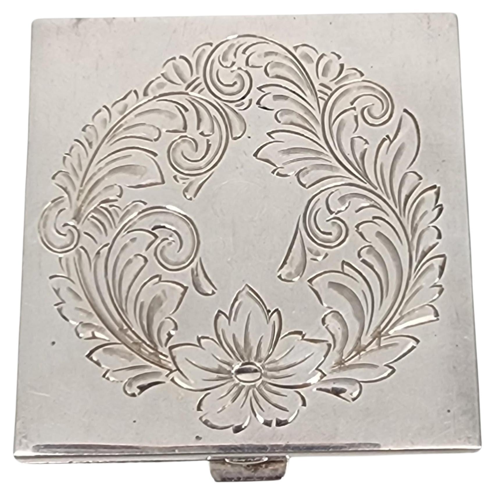 Thomae Co Sterling Silber Spiegel Pulver kompakt mit Initial #16522 im Angebot