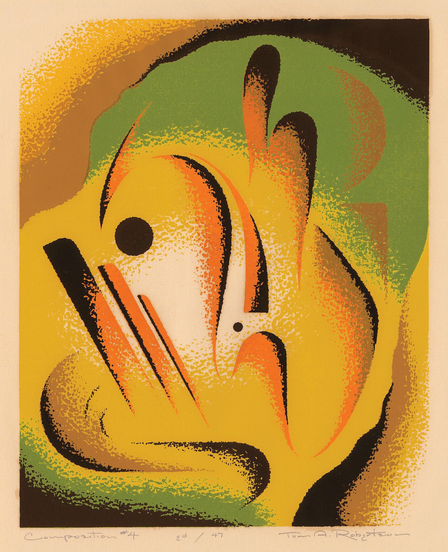 Thomas A. Robertson Abstract Print - 'Composition # 4' — Mid-Century Modernism