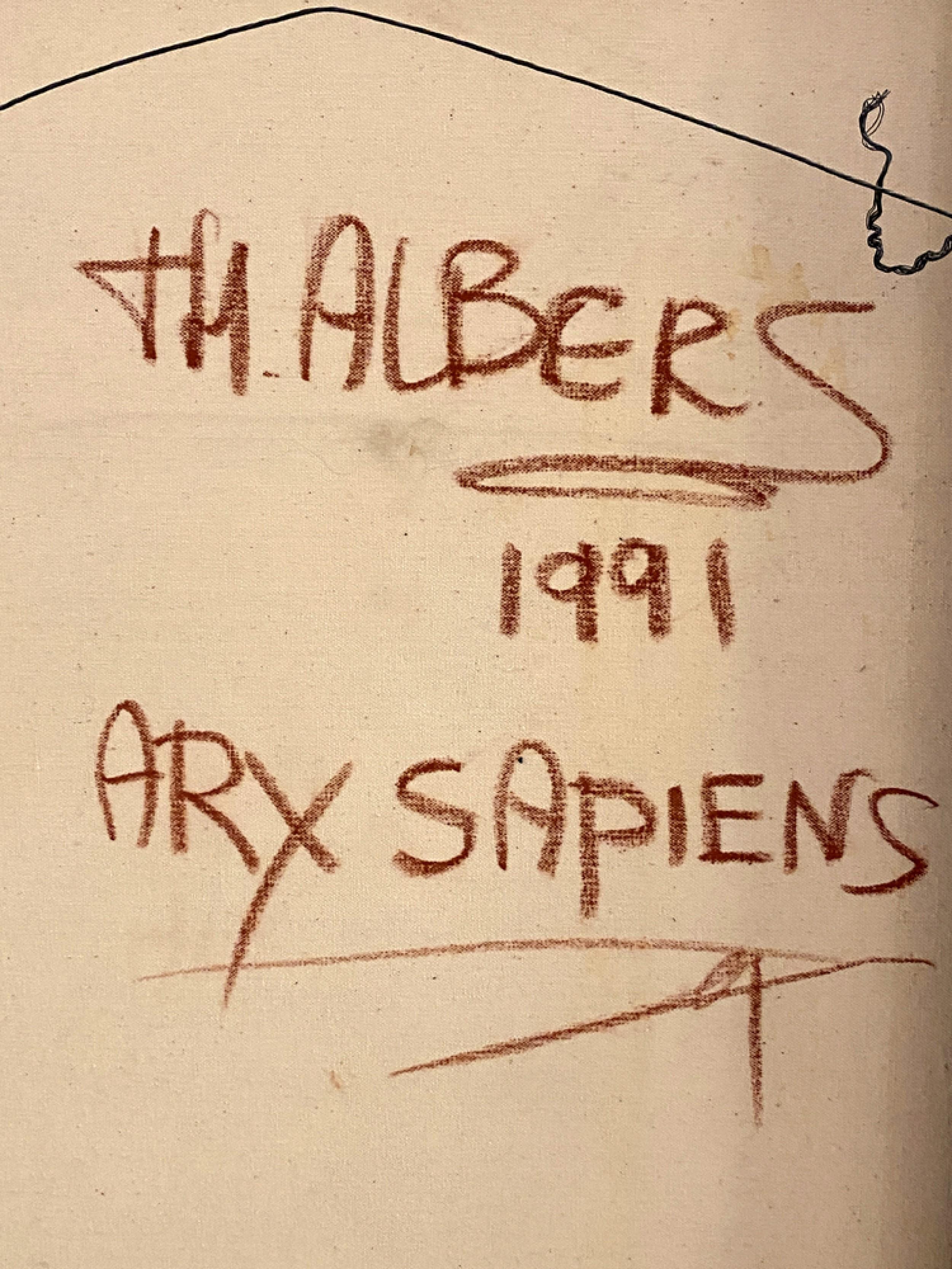Niederländisches gerahmtes abstraktes Gemälde von Thomas Albers mit dem Titel „Arx Sapiens“ (1991) (Moderne) im Angebot