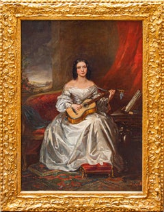 De Thomas Alfred Woolnoth (Reino Unido, 1785-1857), Niña con guitarra