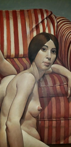 Oil on Canvas Painting, Nude, American 1972