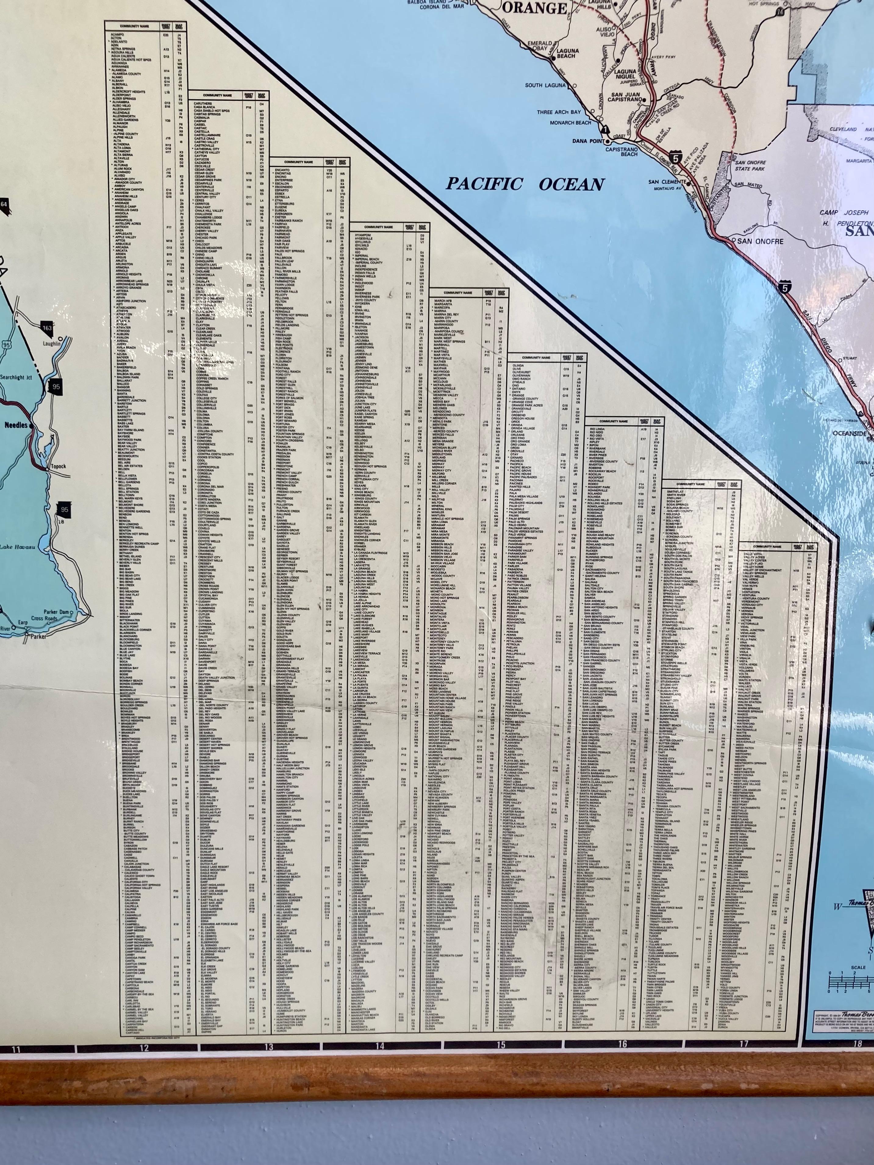 Thomas et consorts. Carte de l'État de Californie d'époque en vente 2