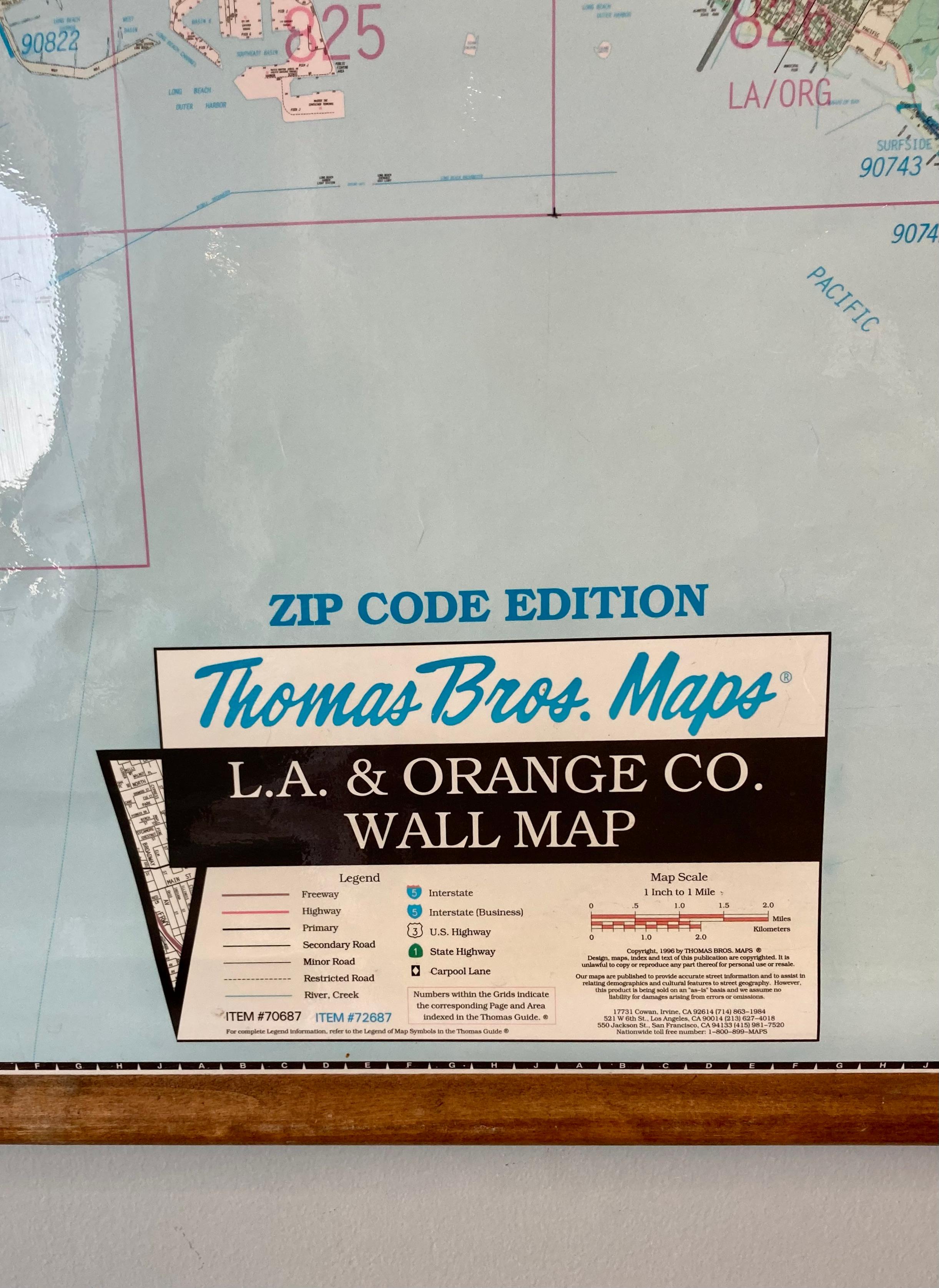 Thomas und Bros. Vintage Los Angeles und Orange County Karte im Zustand „Gut“ in Alhambra, CA