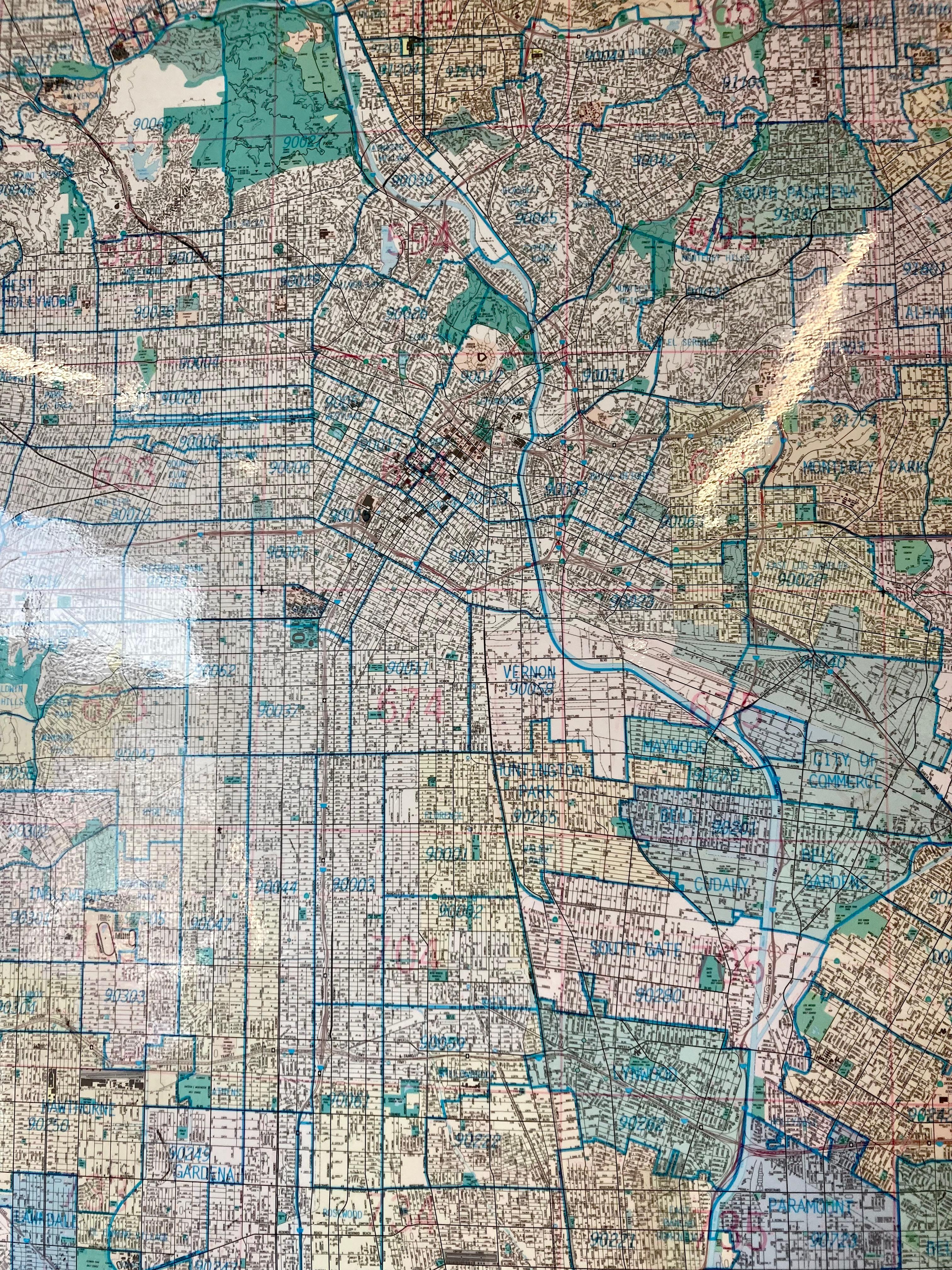 Thomas und Bros. Vintage Los Angeles und Orange County Karte (Ende des 20. Jahrhunderts)