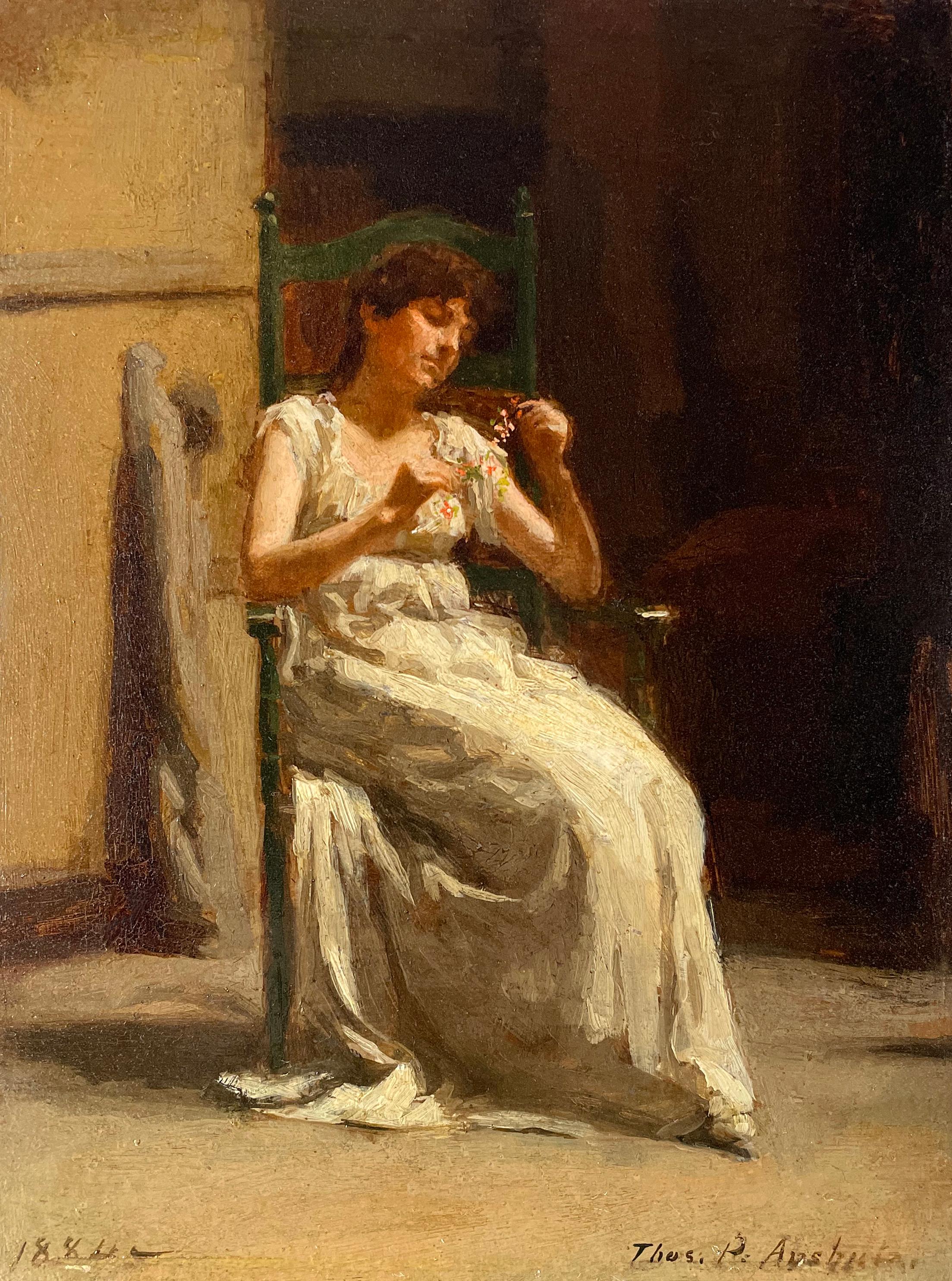Figurative Painting de Thomas Anshutz - Mujer sentada
