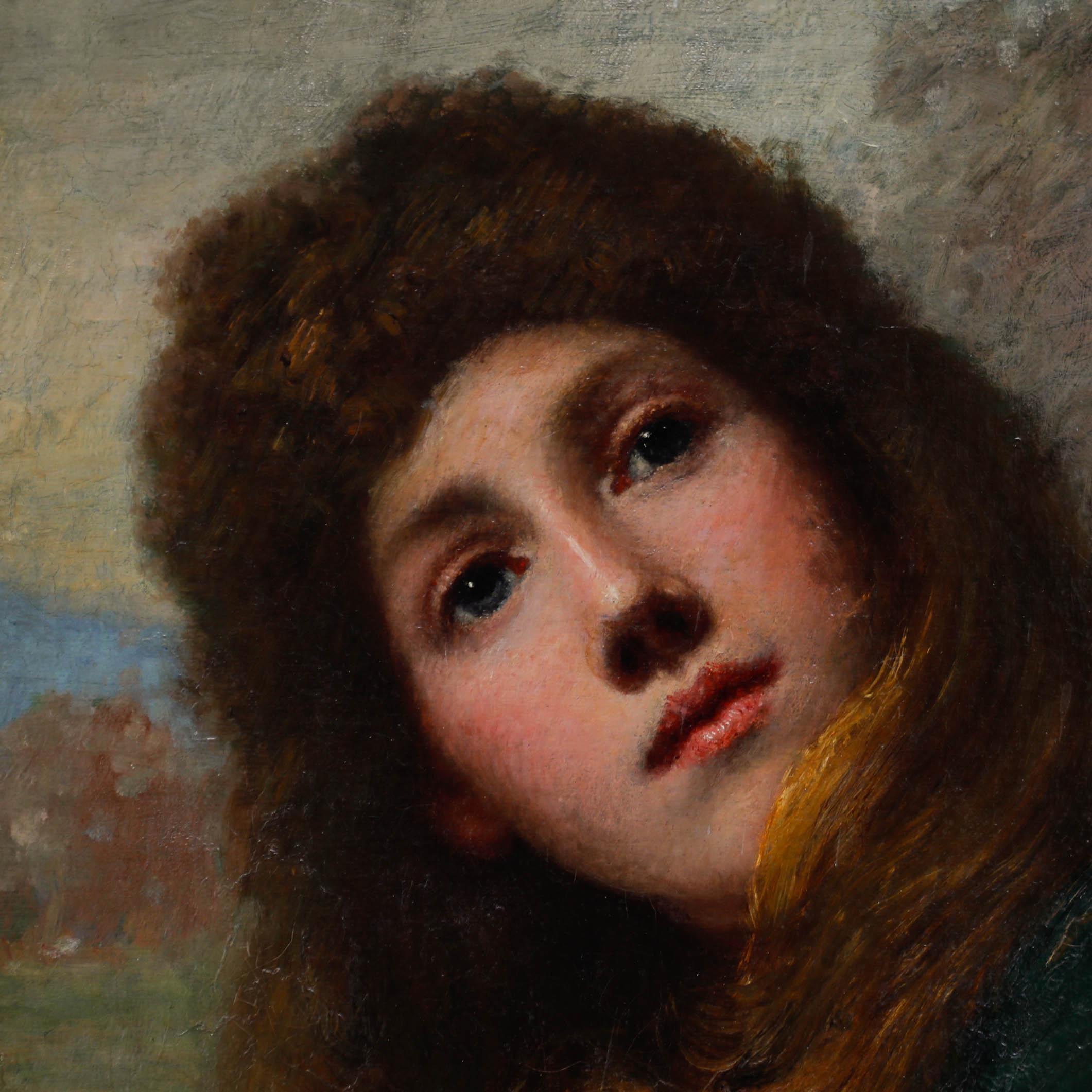 Attribué. Huile encadrée, beauté écossaise de Thomas Austen Brown (1859-1924) 3