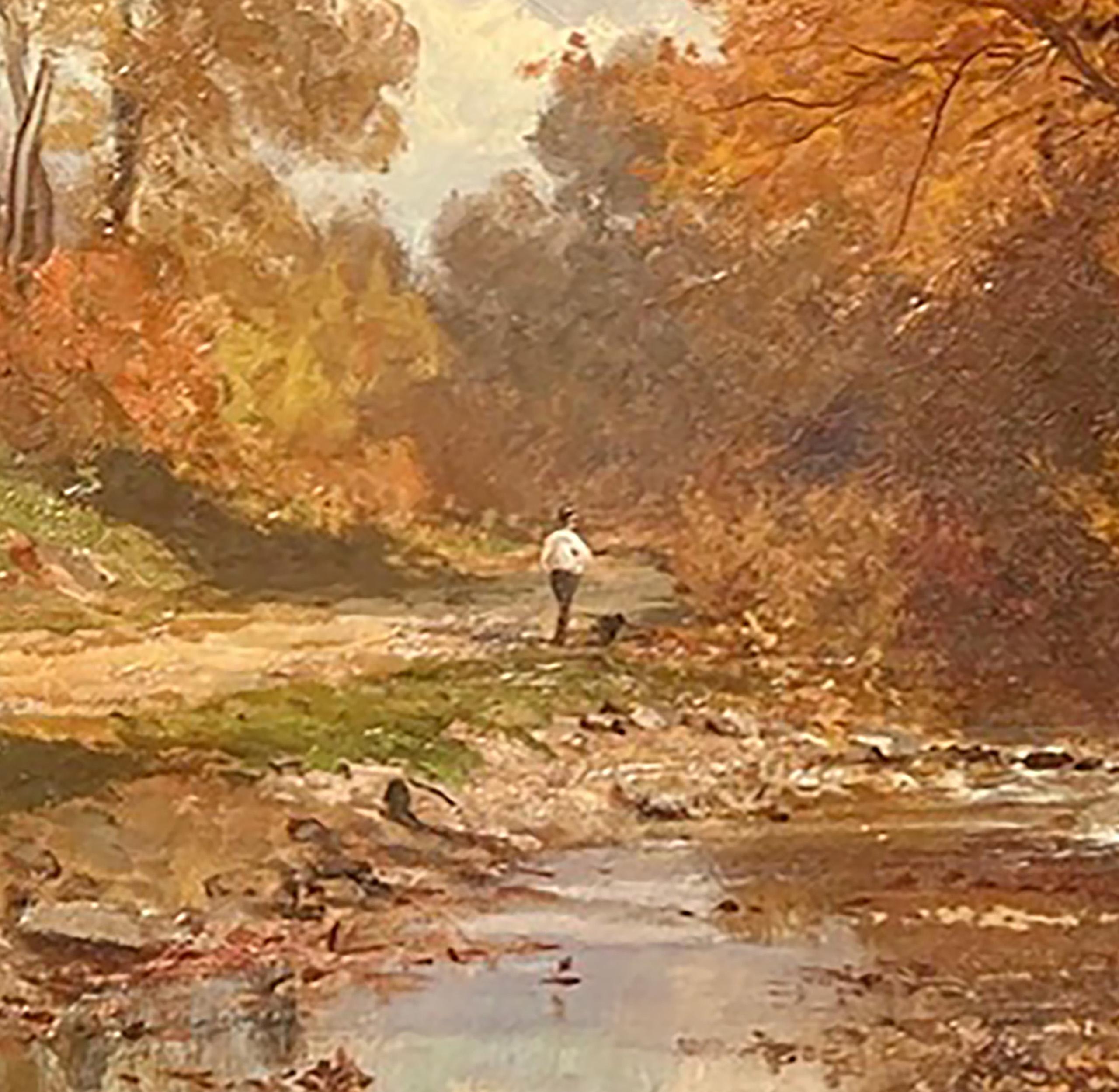 Autumn Stroll, 1885 by Hudson River School artist Thomas B. Craig (1849-1924) For Sale 2