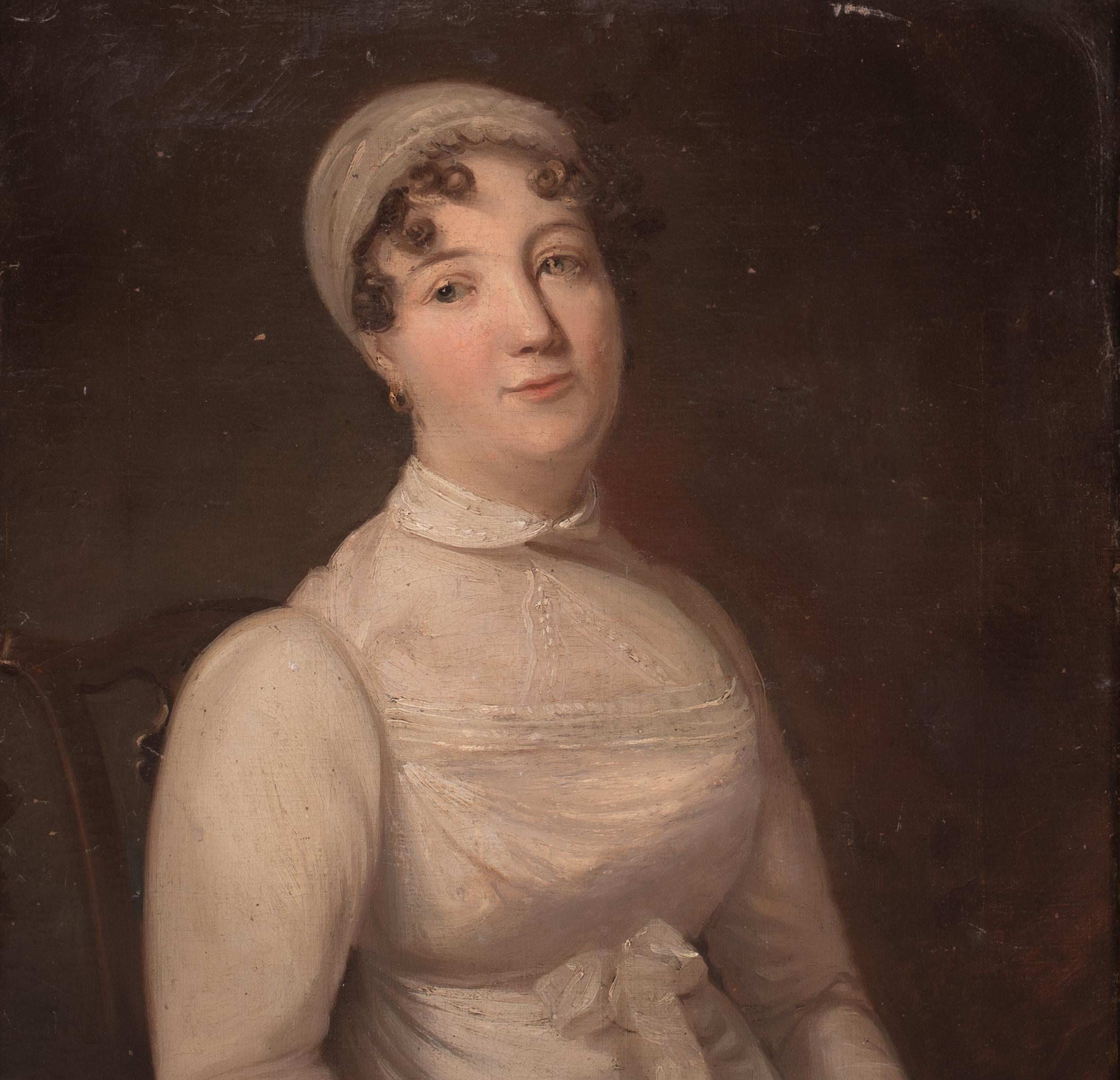 Portrait d'Anna Maria Porter, début du 19e siècle  Attribué à THOMAS BARBER en vente 2