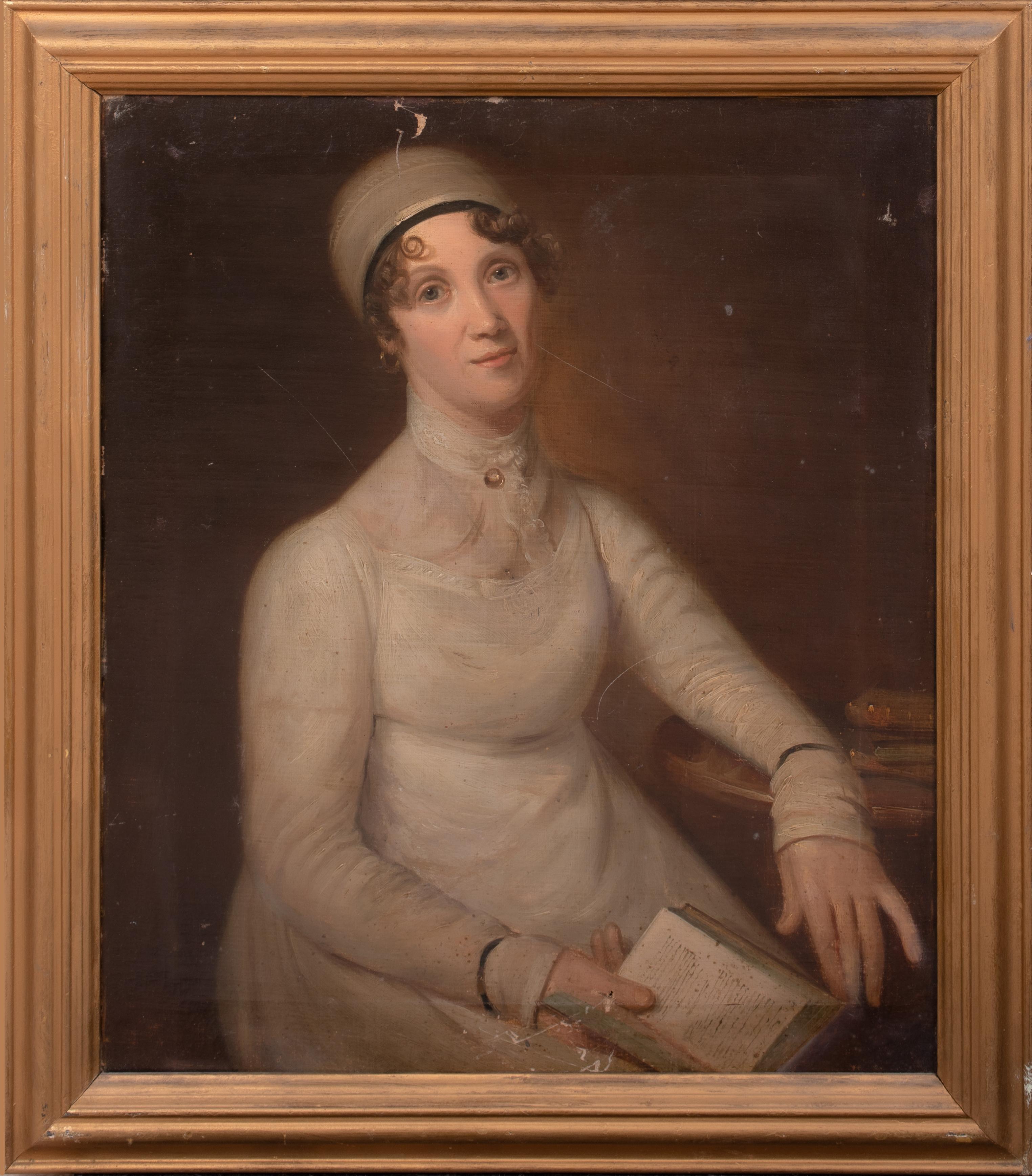 Retrato de Jane Porter, principios del siglo XIX atribuido a THOMAS BARBER