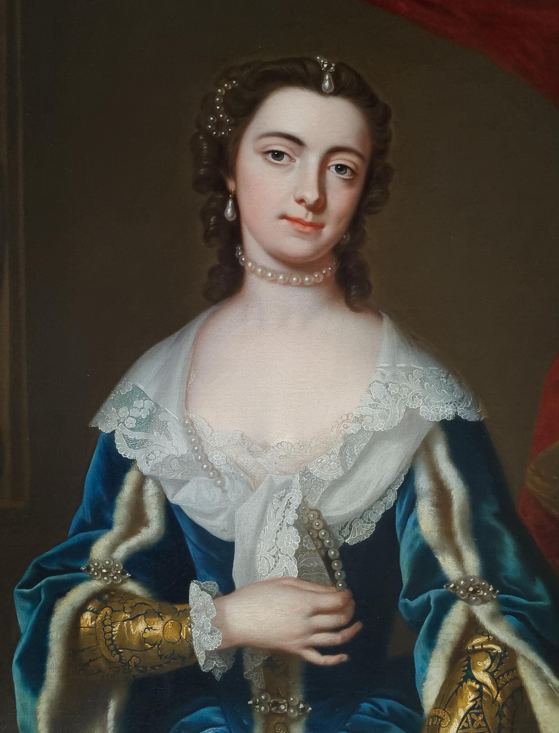 Portrait of a Lady, Henrietta Louisa Jeffreys Fermor, Countess of Pomfret - Black Portrait Painting by Thomas Bardwell